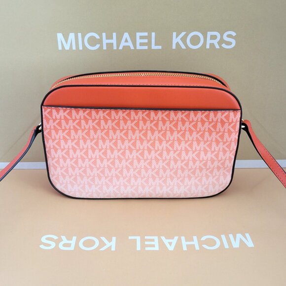 Michael Kors Jet Set Item Large EW Zip Chain Crossbody Handbag Red Clay Ombre MK - Picture 4 of 7